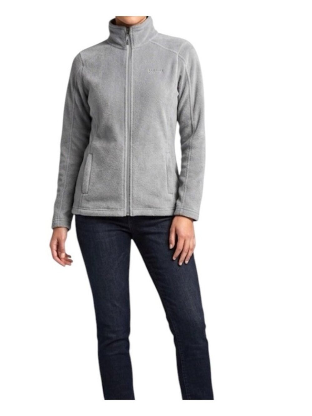 Magellan Outdoors Gray Fleece Zip Up Athletic Jacket Women’s Size Small
